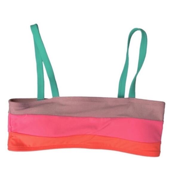 Beach Lingo Girls Colorblock Bandeau Bikini Swim Top Size 10 - Picture 1 of 5